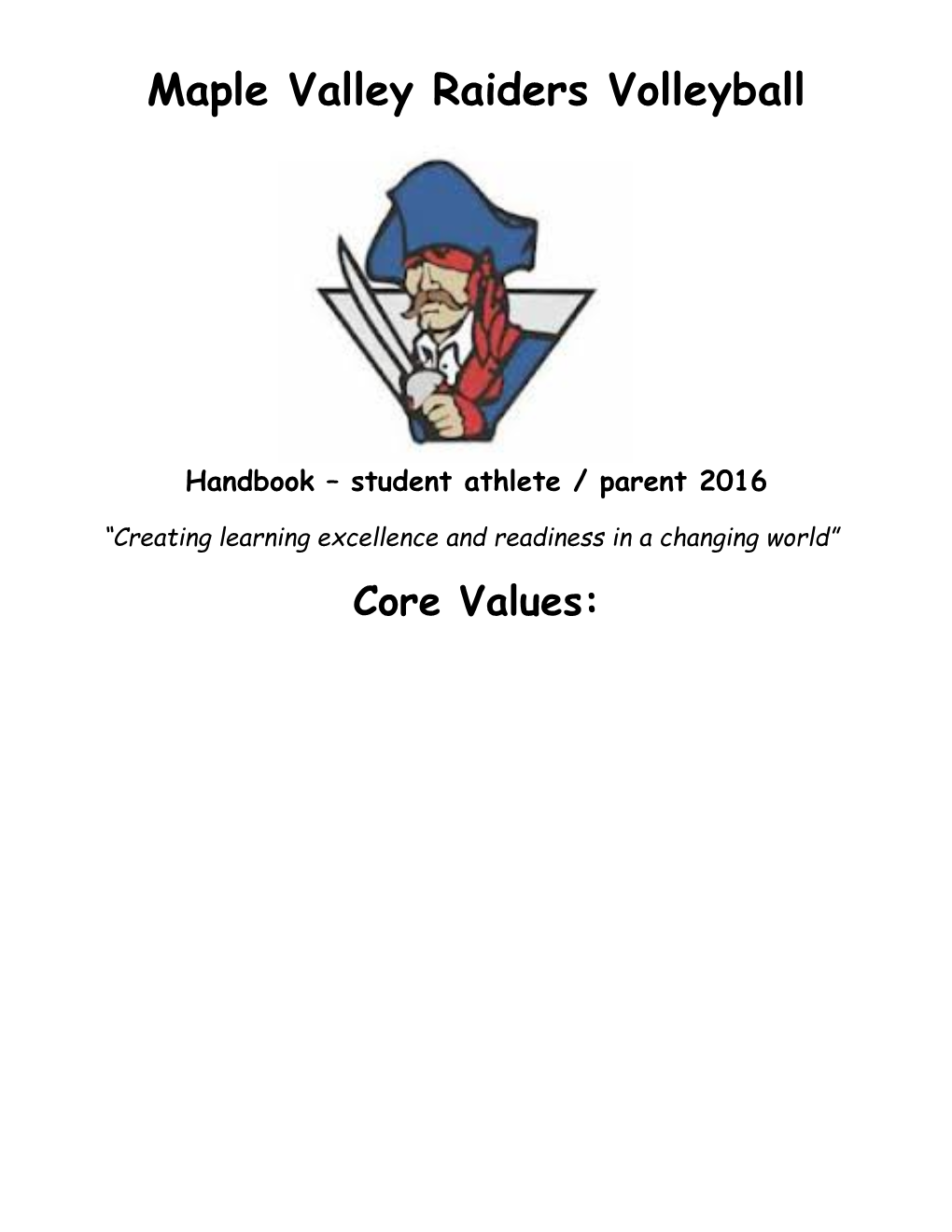 Handbook Student Athlete / Parent 2016