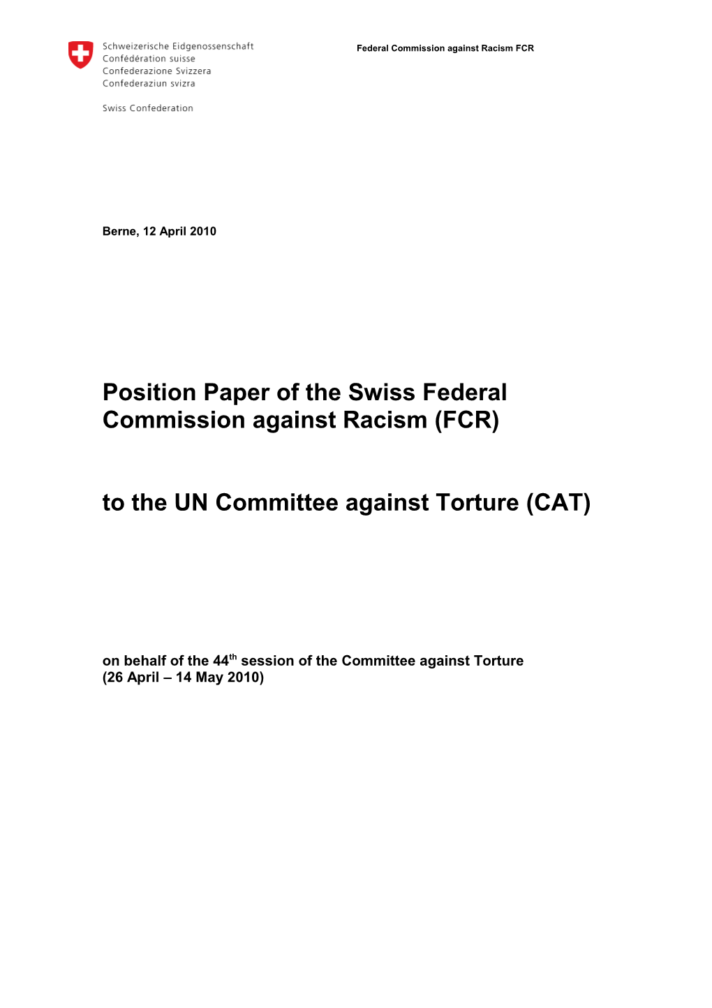To the UN Committee Against Torture (CAT)