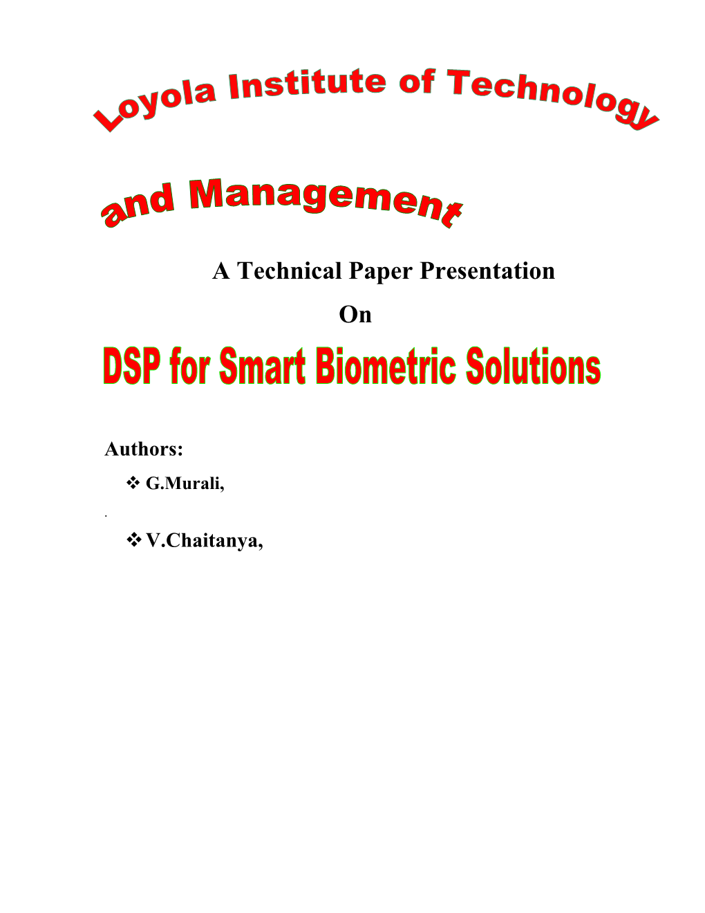 DSP for Smart Biometric Solutions