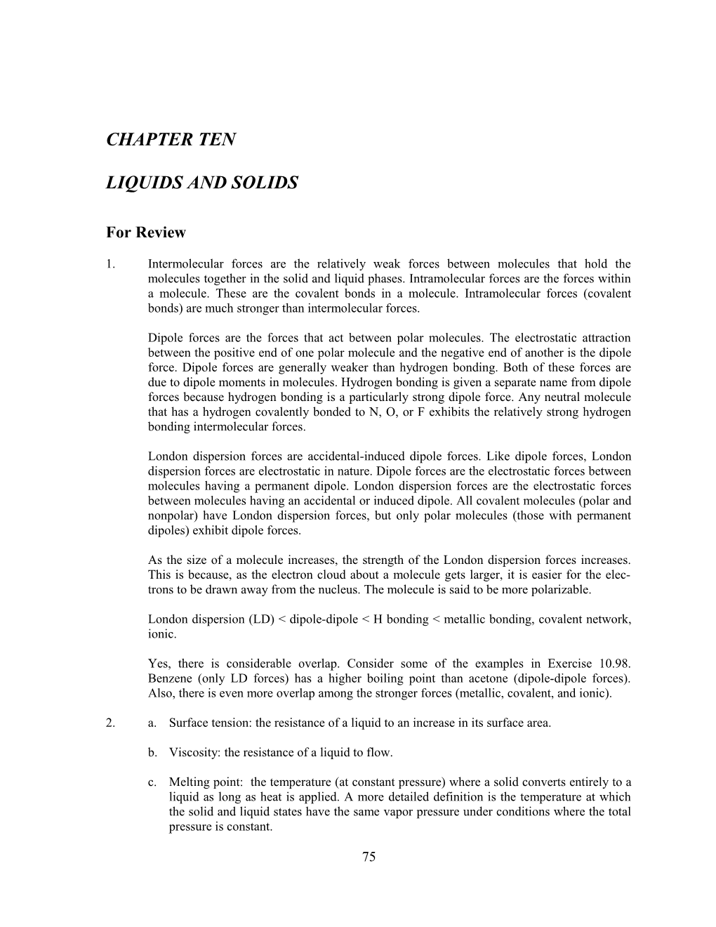 Chapter 10 Liquids and Solids 1