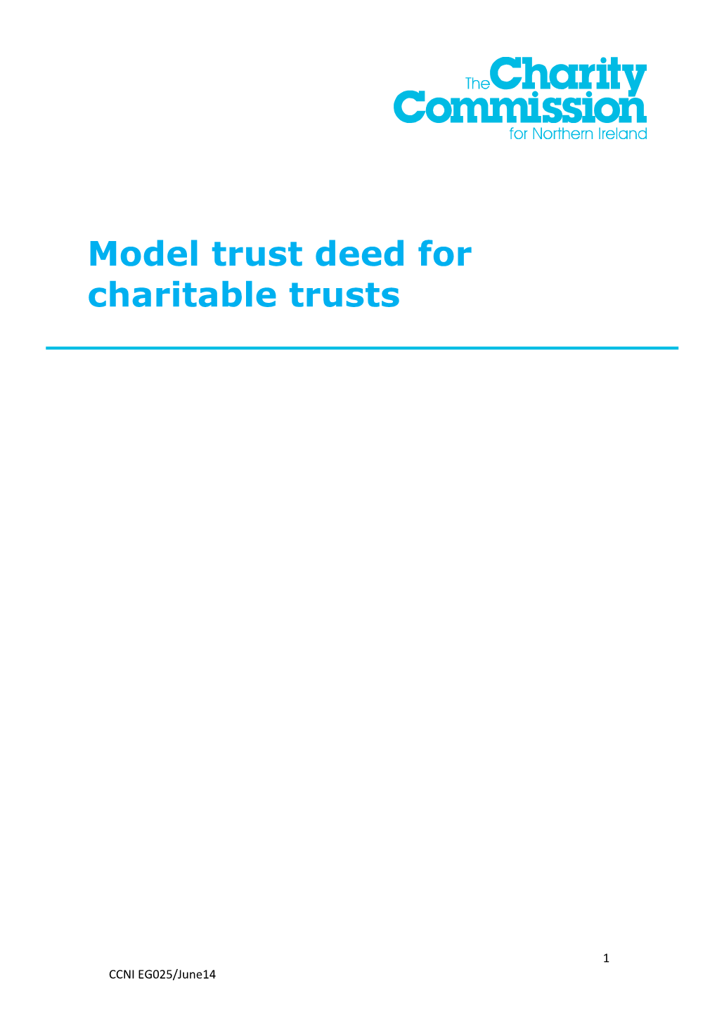 Model Trust Deed for Charitable Trusts