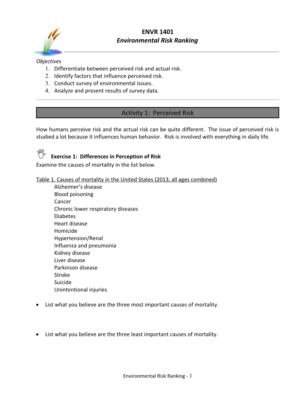 Environmental Risk Ranking