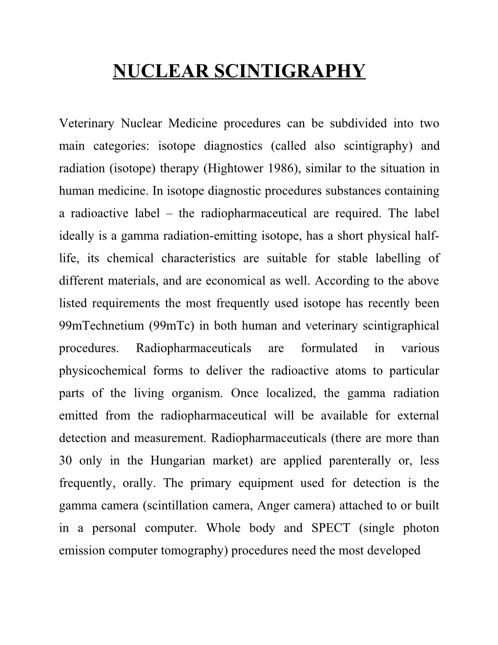 Nuclear Scintigraphy