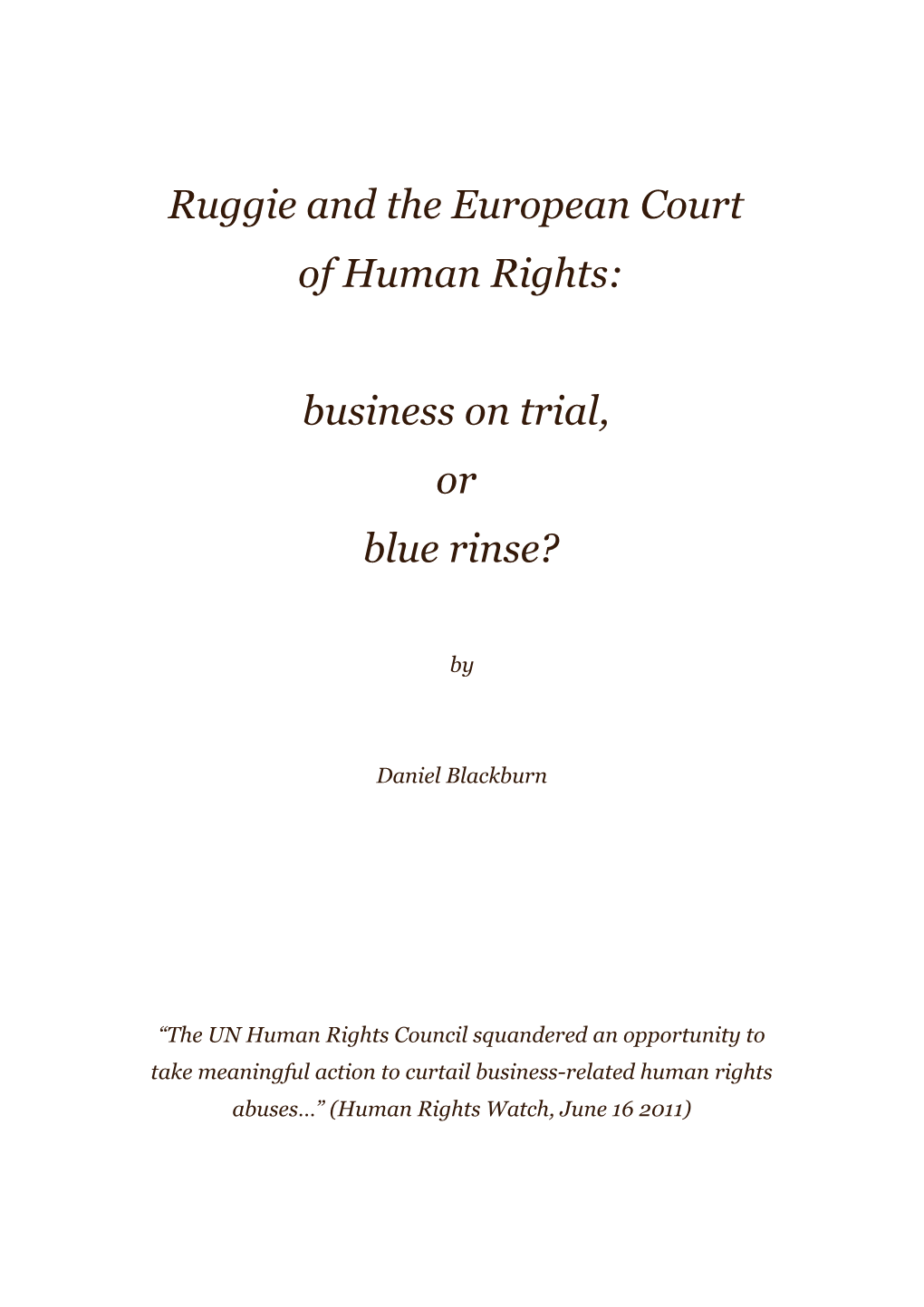 Ruggie and the European Court