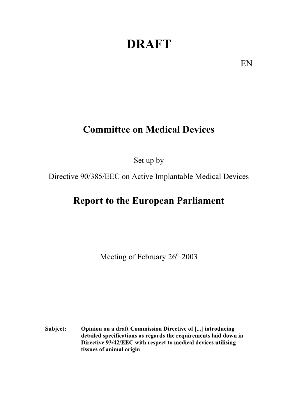 Committee on Medical Devices