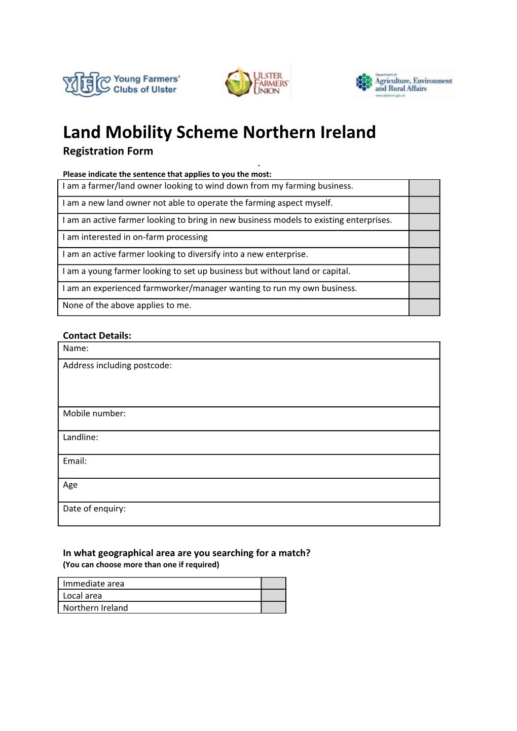 Land Mobility Scheme Northern Ireland