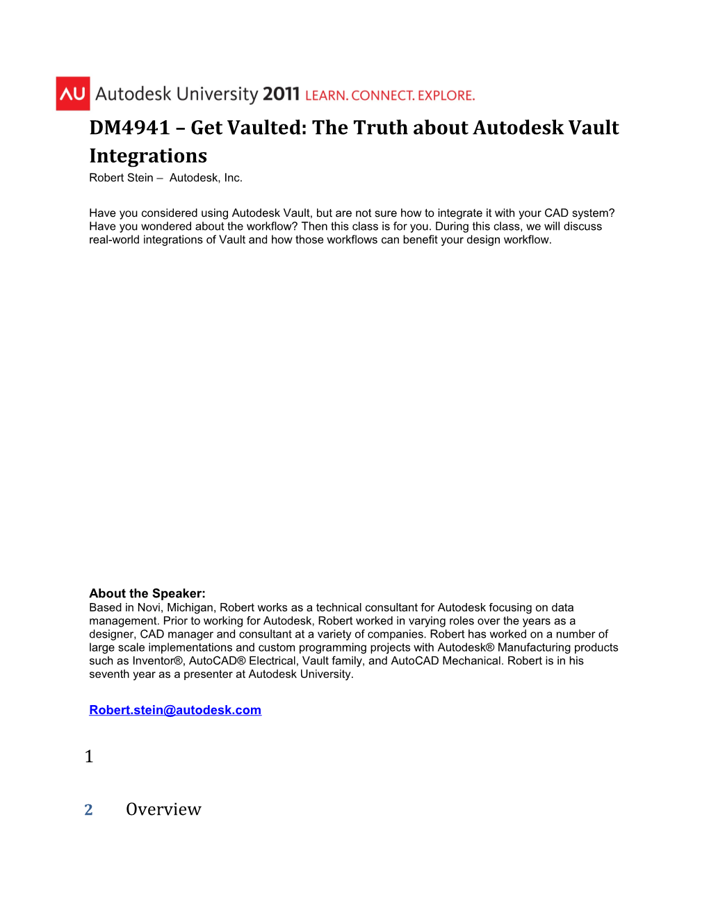 DM4941 Get Vaulted: the Truth About Autodesk Vault Integrations