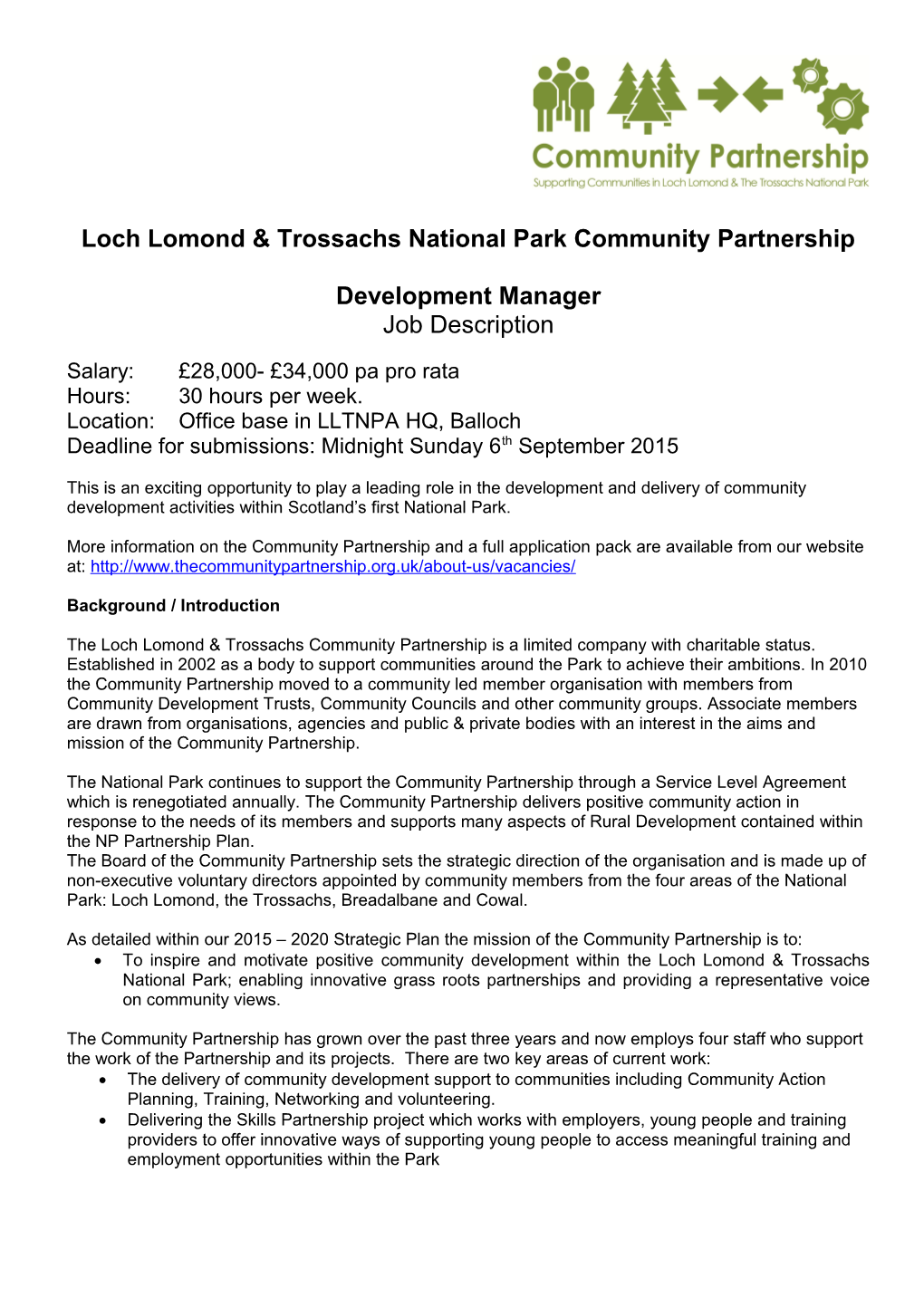 Loch Lomond & Trossachs National Park Community Partnership