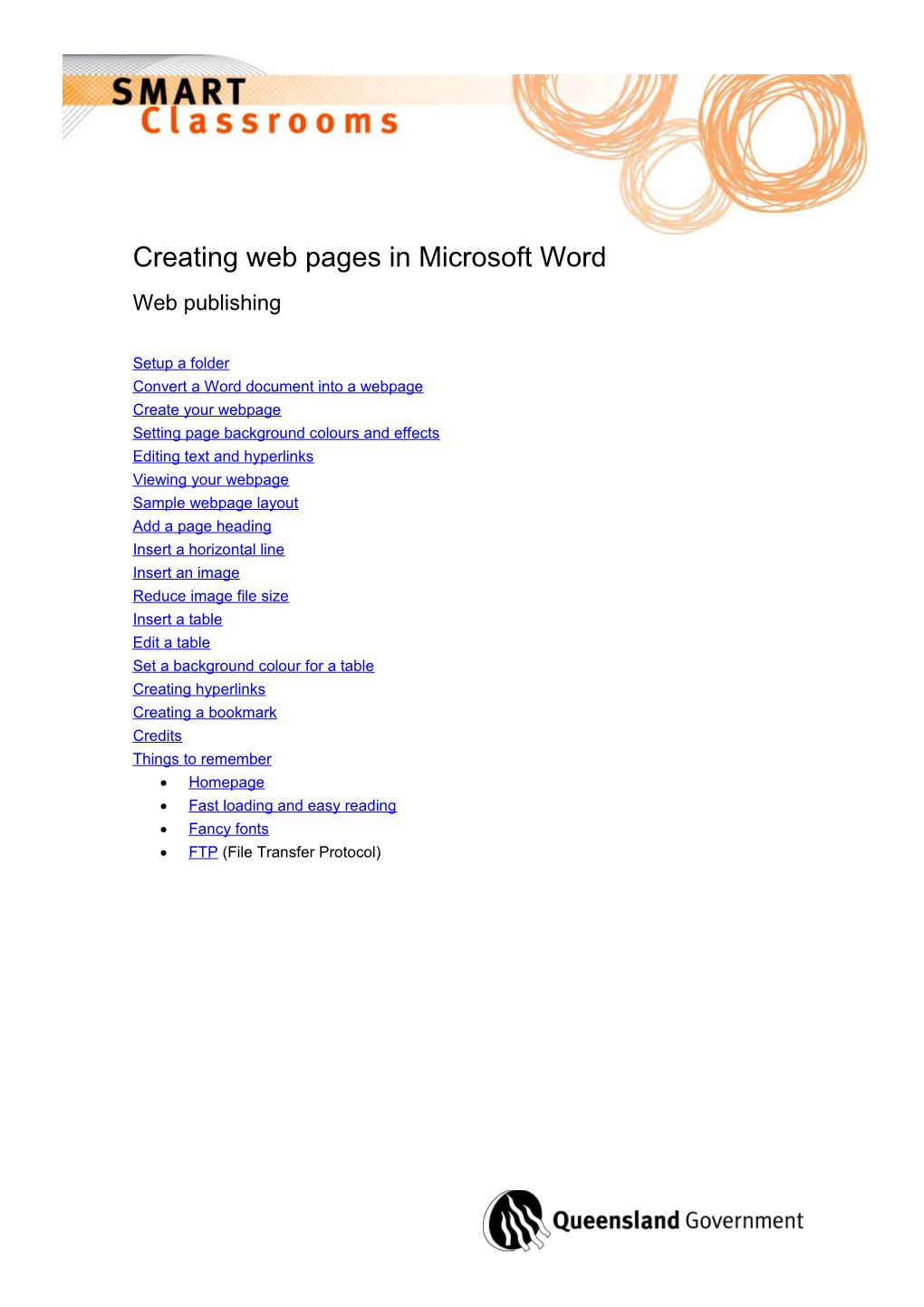 Creating Web Pages in Microsoft Wordweb Publishing