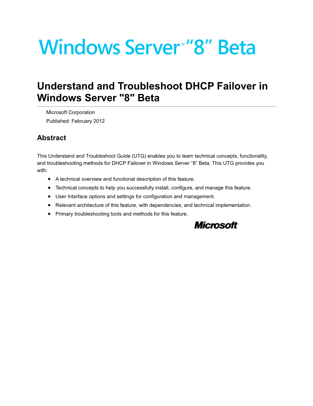 Understand and Troubleshoot DHCP Failover in Windows Server 8 Beta