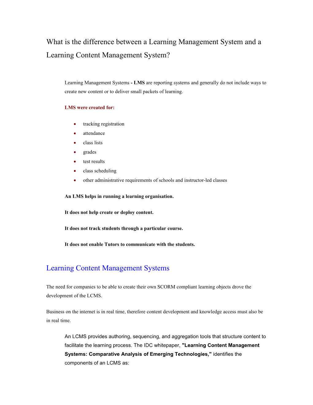 What Is the Difference Between a Learning Management System and a Learning Content Management