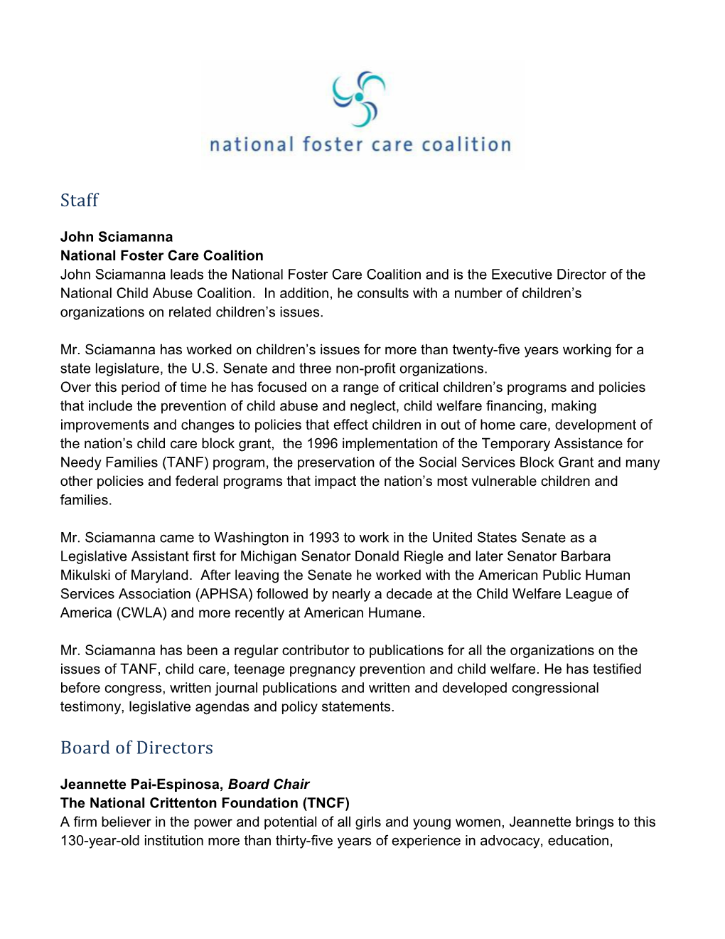 National Foster Care Coalition