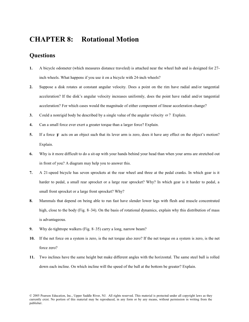 CHAPTER 8:Rotational Motion