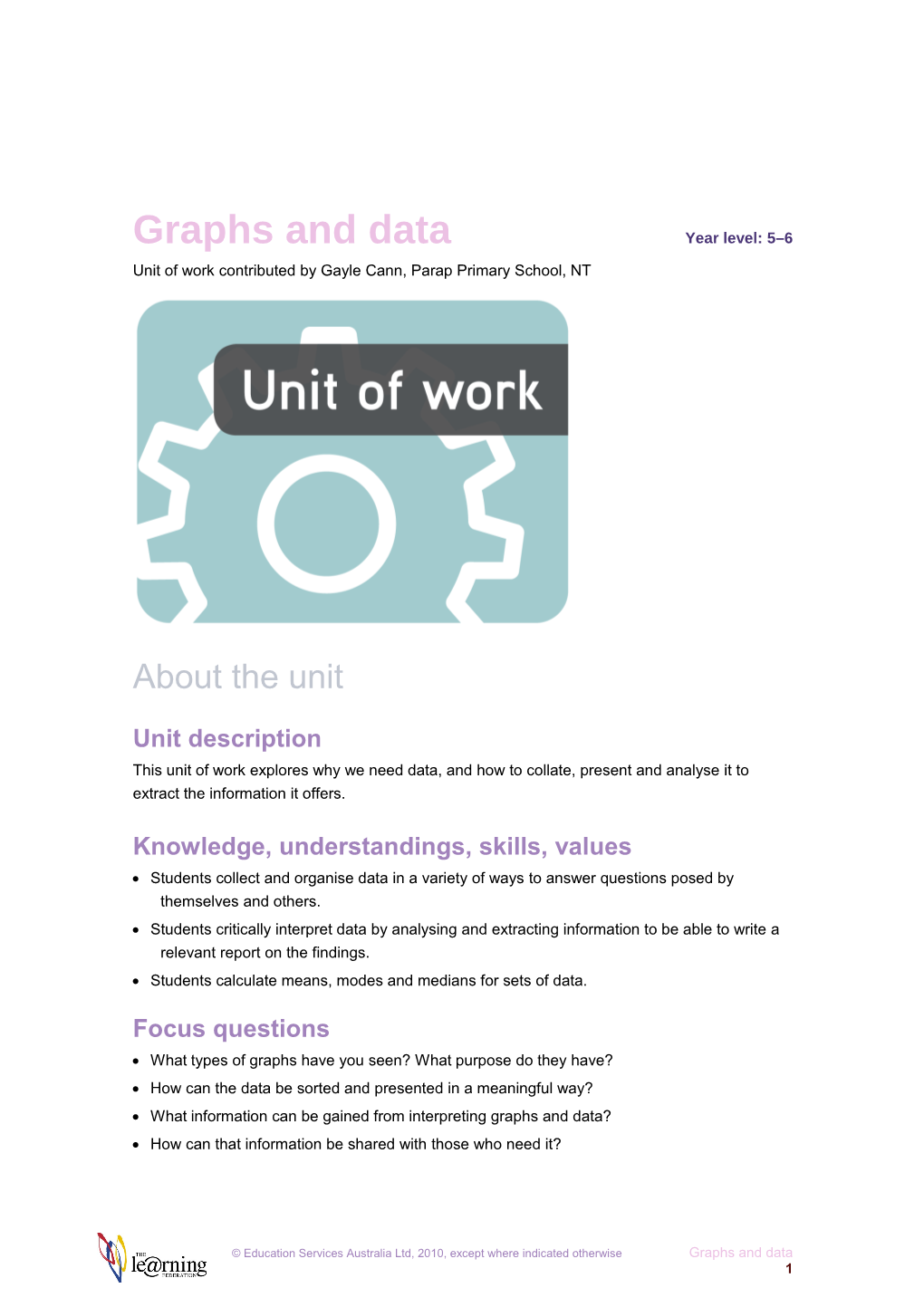 Graphs and Datayear Level: 5 6