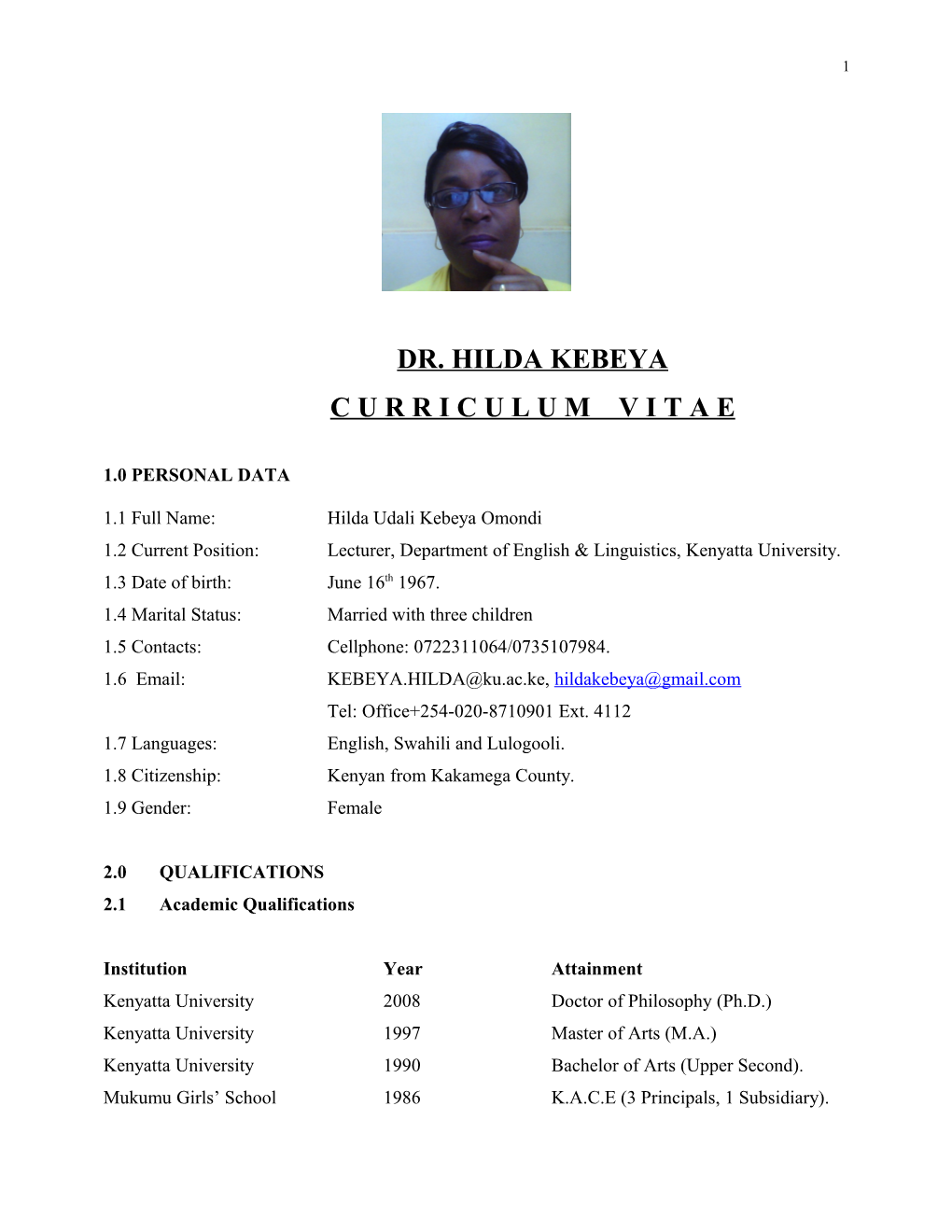 Dr. Hilda Kebeya