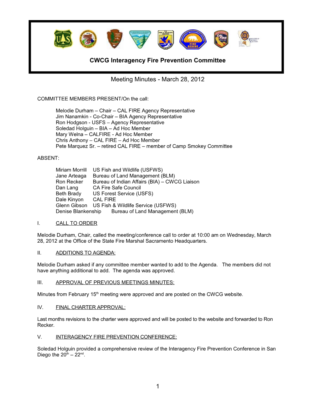 CWCG Interagency Fire Prevention Committee