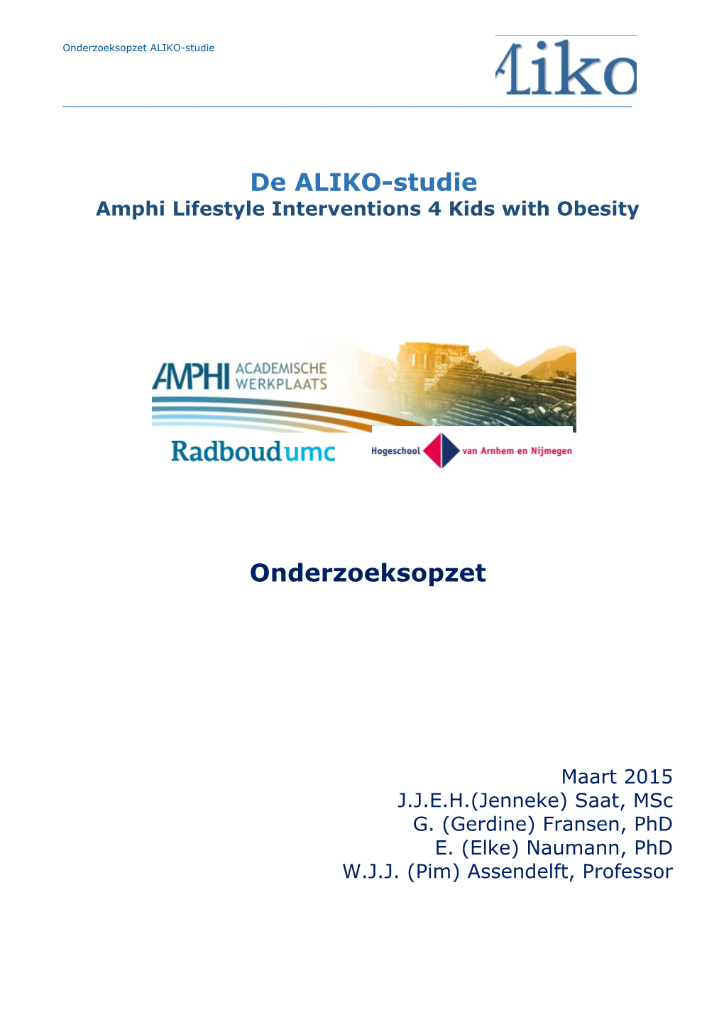 De ALIKO-Studie Amphi Lifestyle Interventions 4 Kids with Obesity