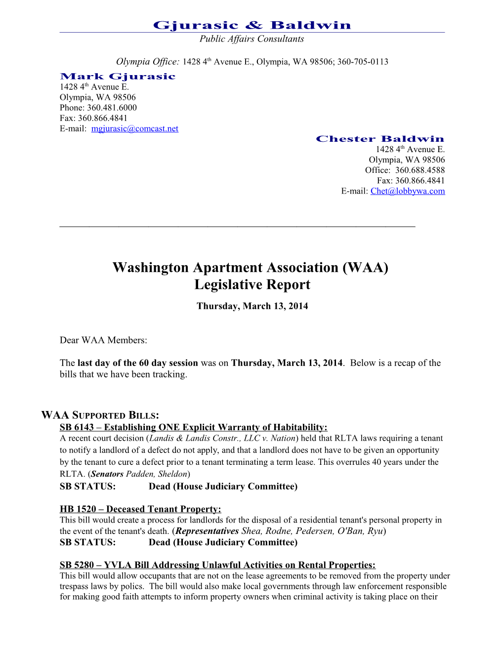 Washington Apartment Association (WAA)