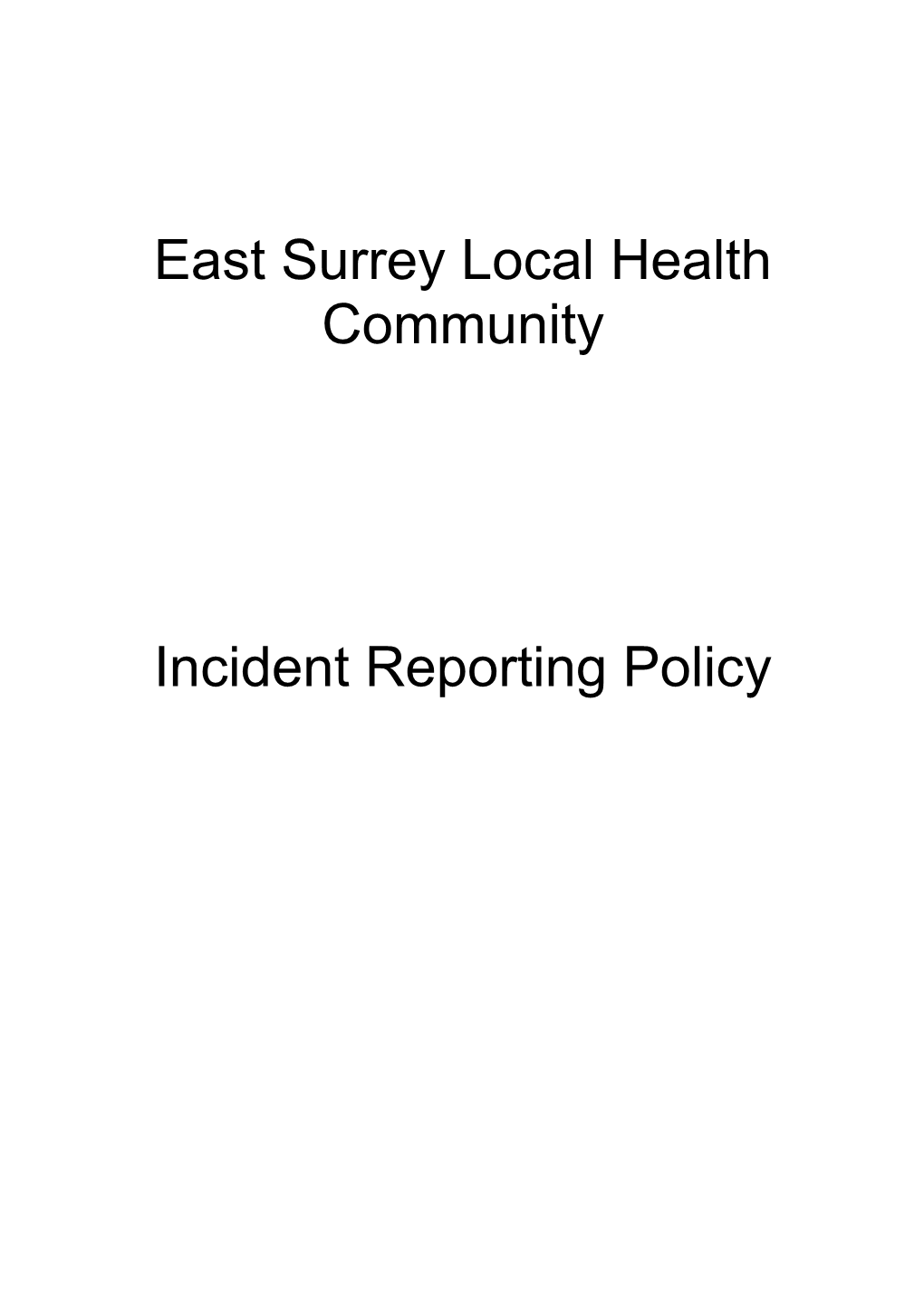 East Surrey Local Health Community