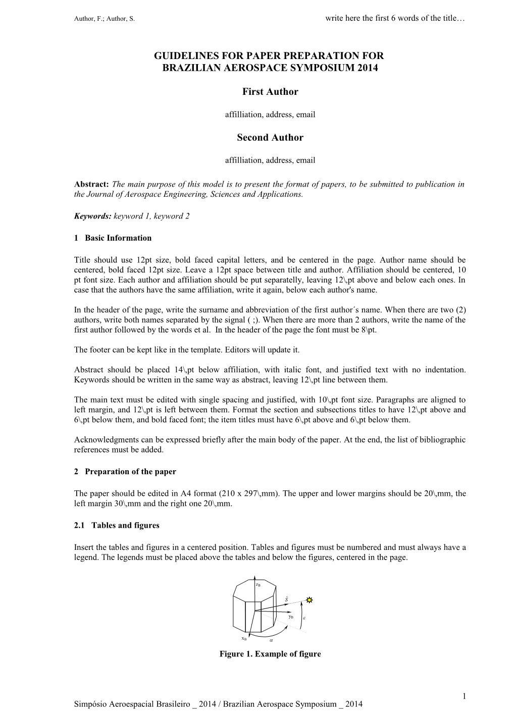 Preparation of Papers for AIAA Technical Journals