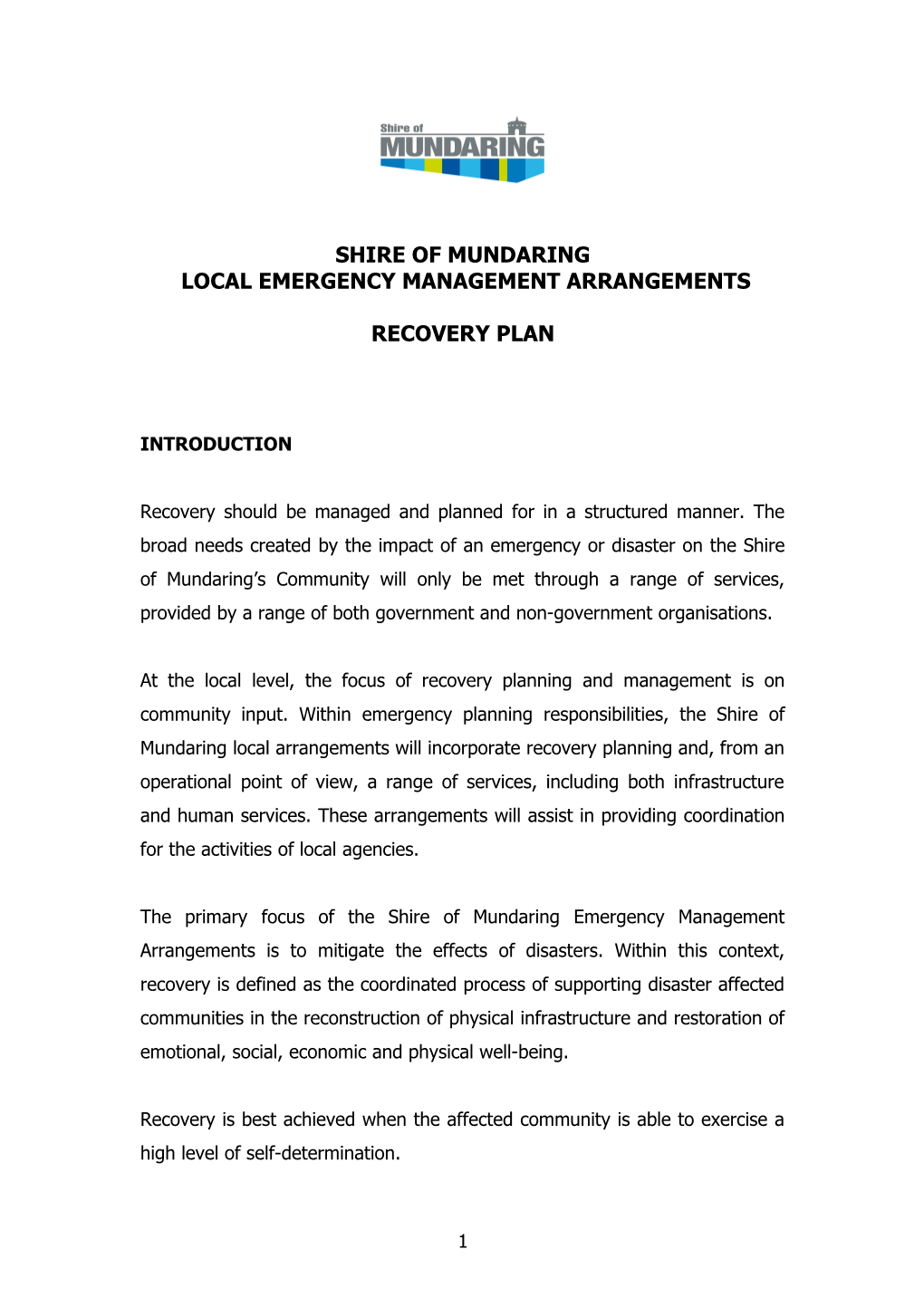 Local Emergency Management Arrangements