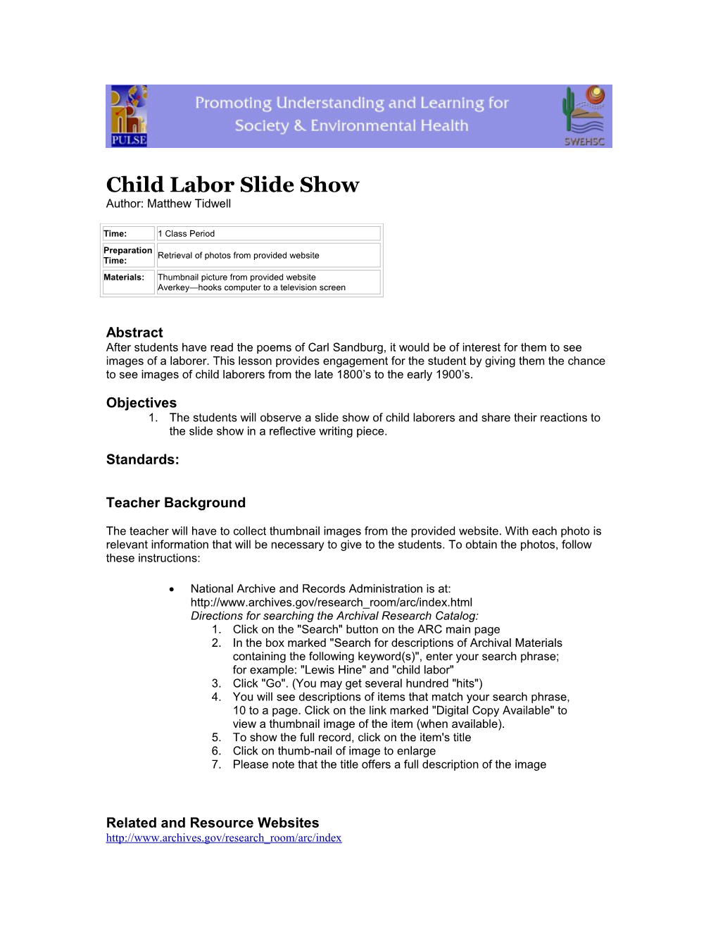 Child Labor Slide Show