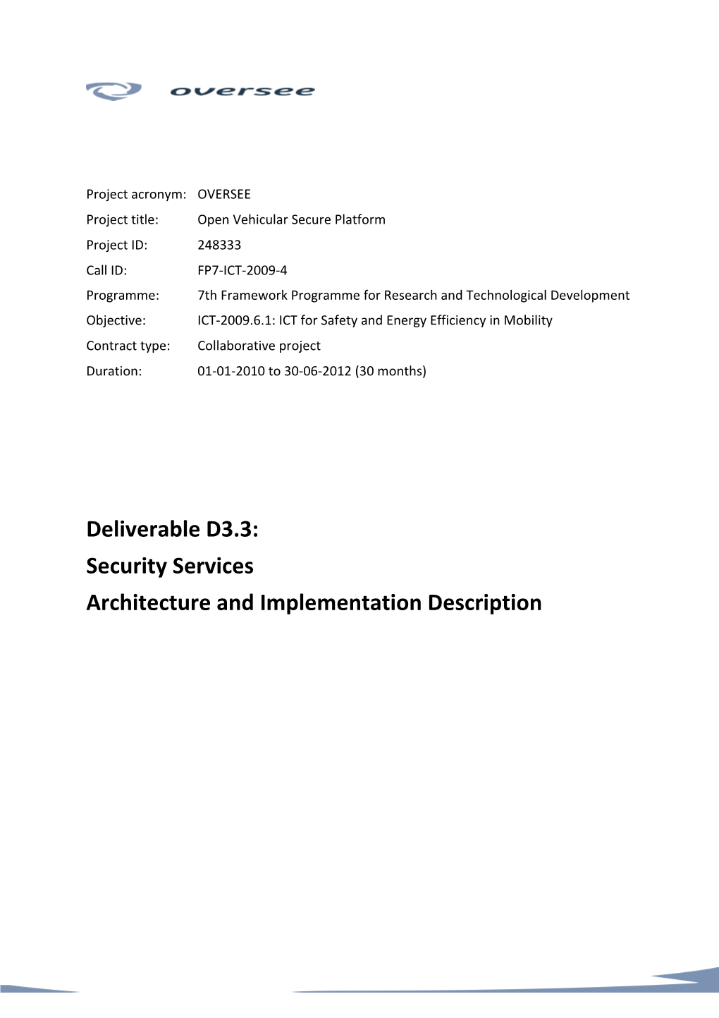 D3.3: Security Services Architecture and Implementation Description