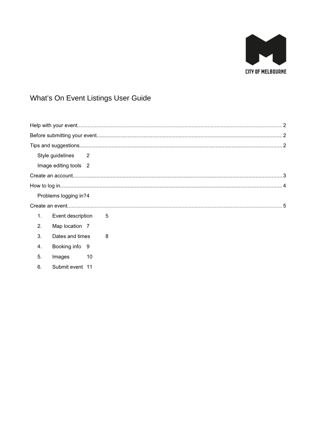 What's on Event Listings User Guide