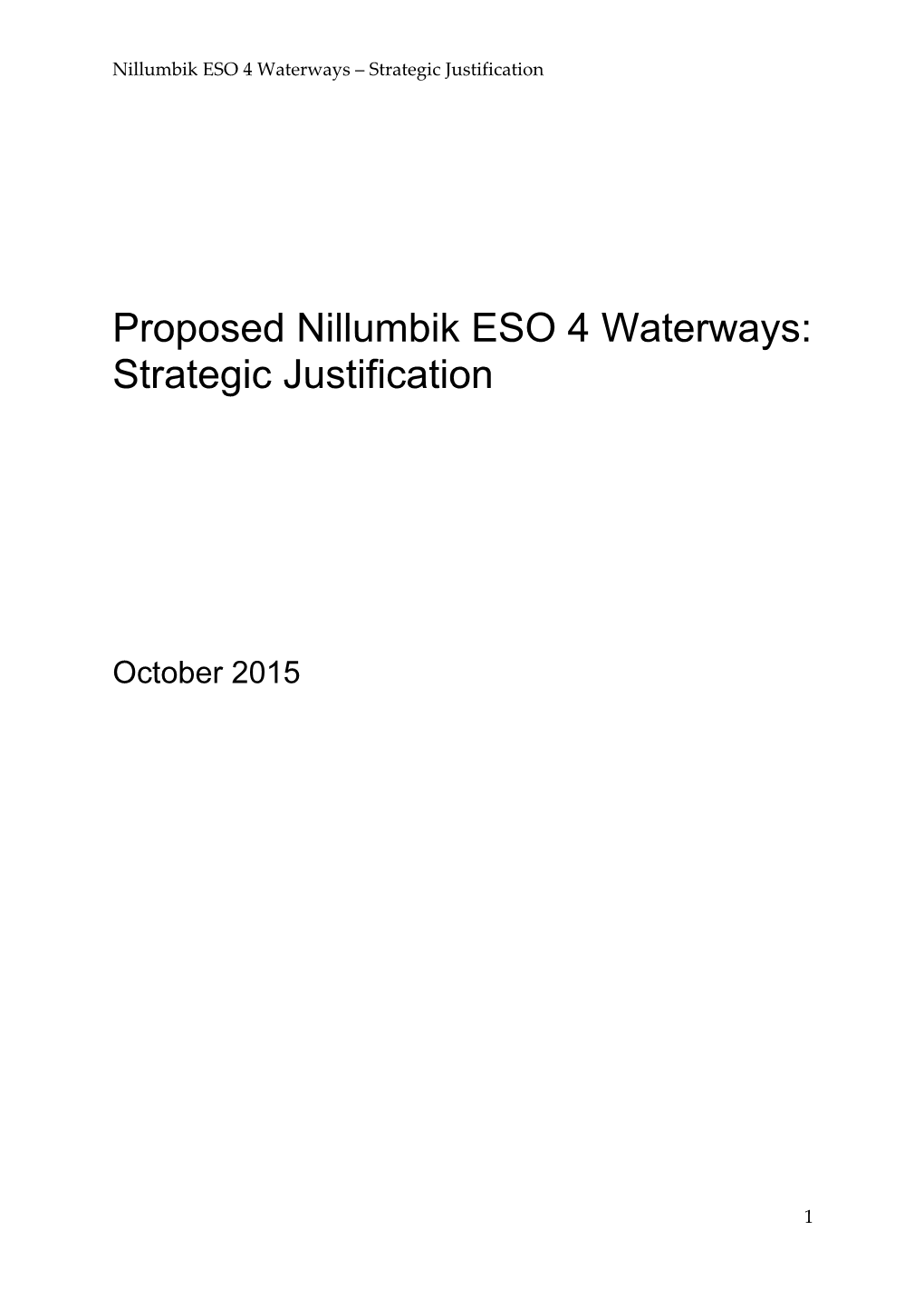 Nillumbik ESO 4 Waterways Strategic Justification