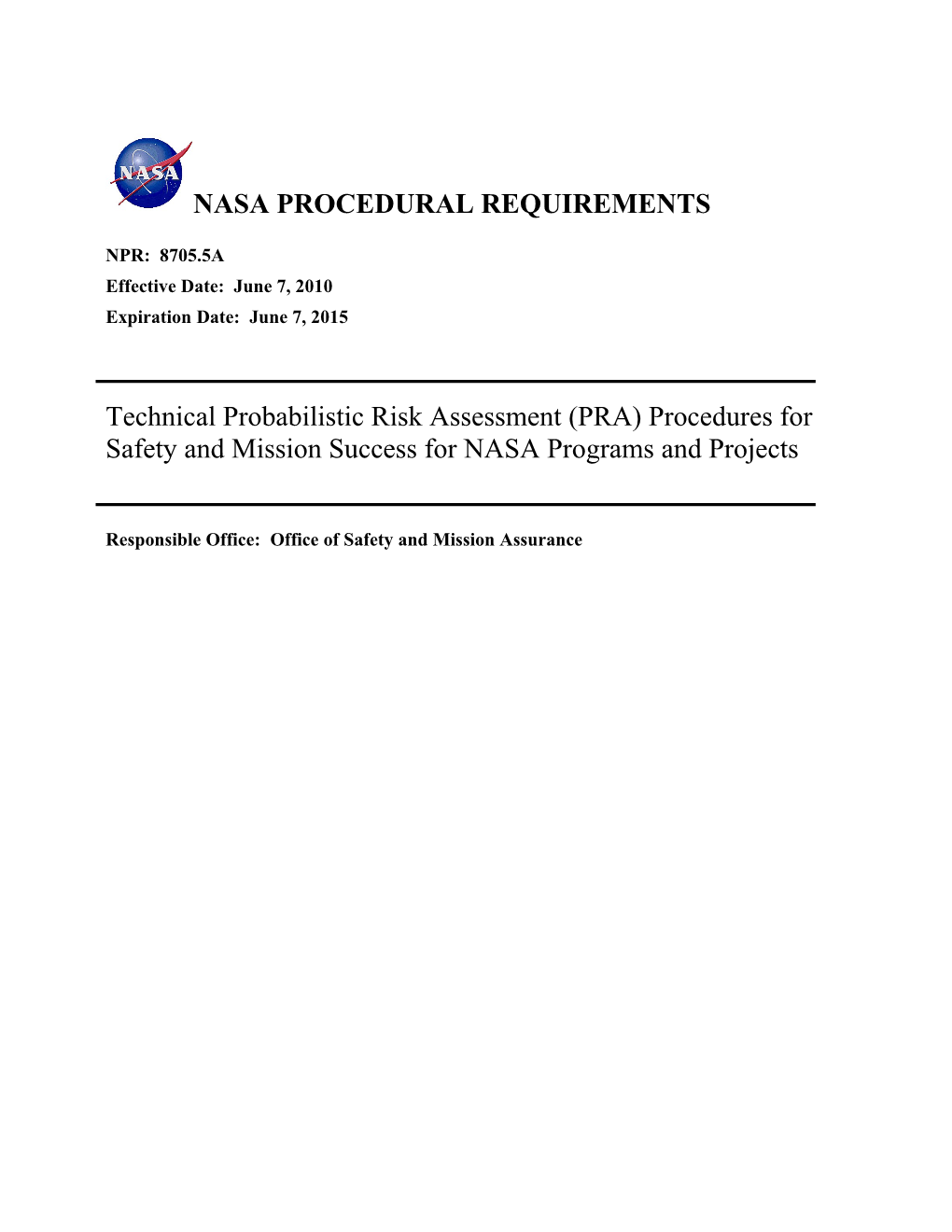 NASA Procedures and Guidelines
