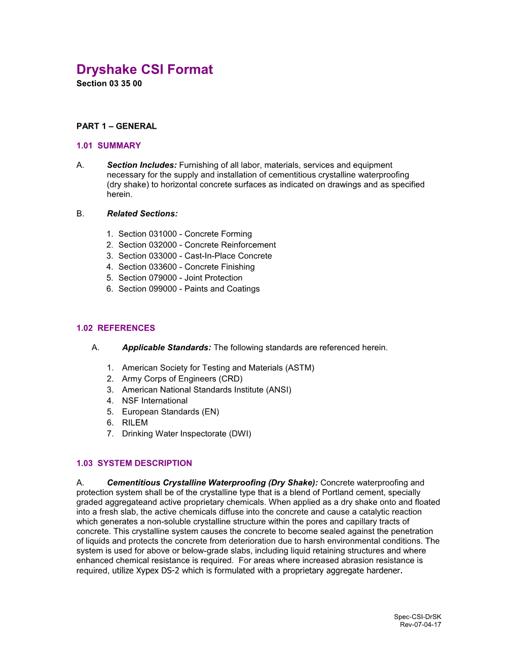 Dryshake CSI Format