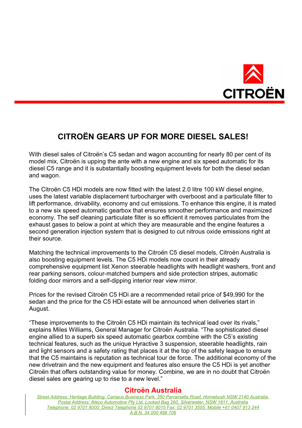 Citroën Gears up for More Diesel Sales!
