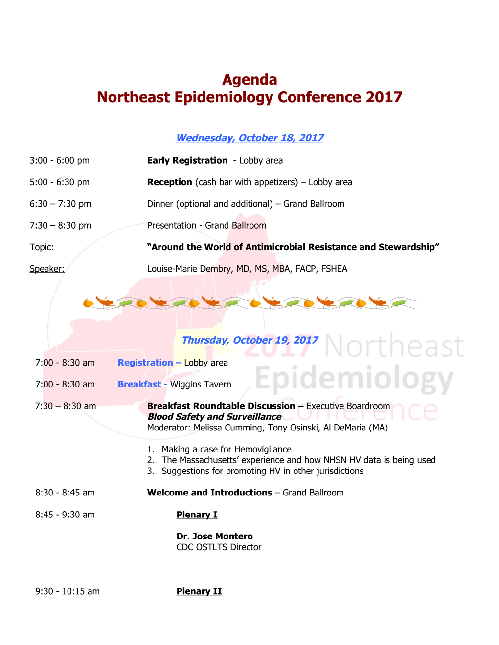 Northeast Epidemiology Conference 2017