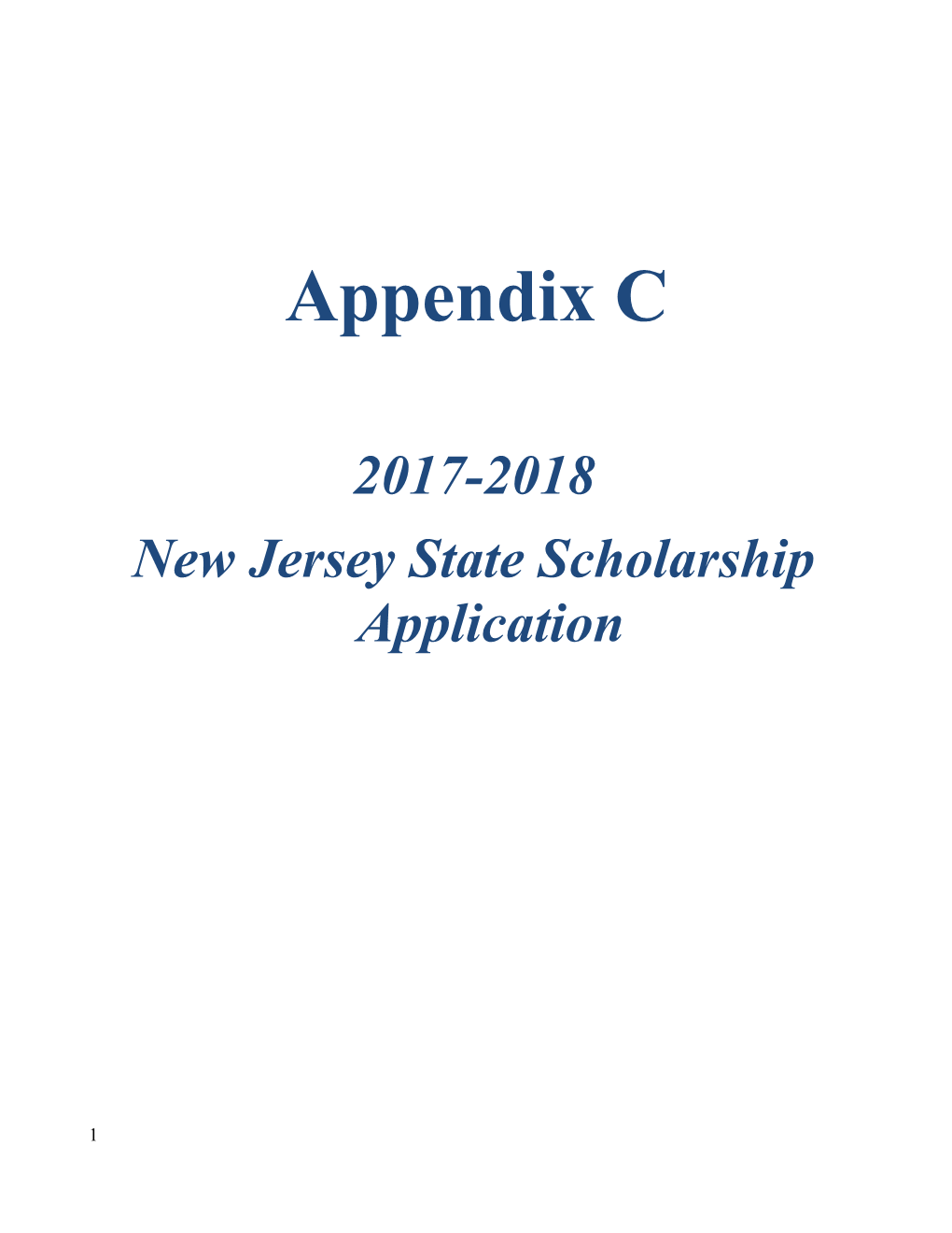 New Jersey State Scholarship Application