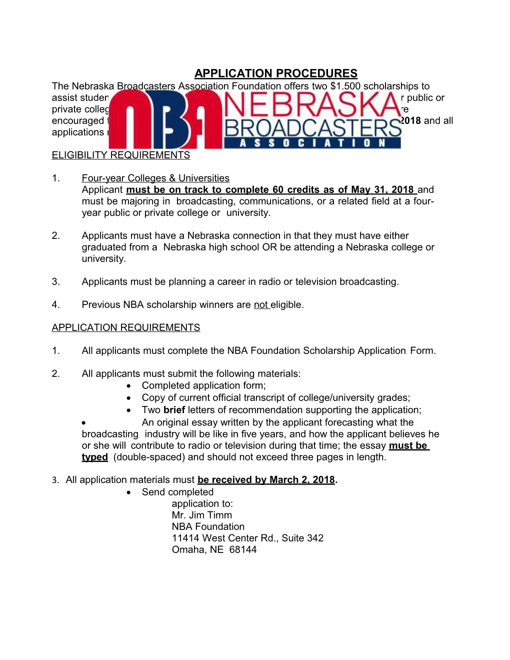 Nebraska Broadcasters Association Foundation