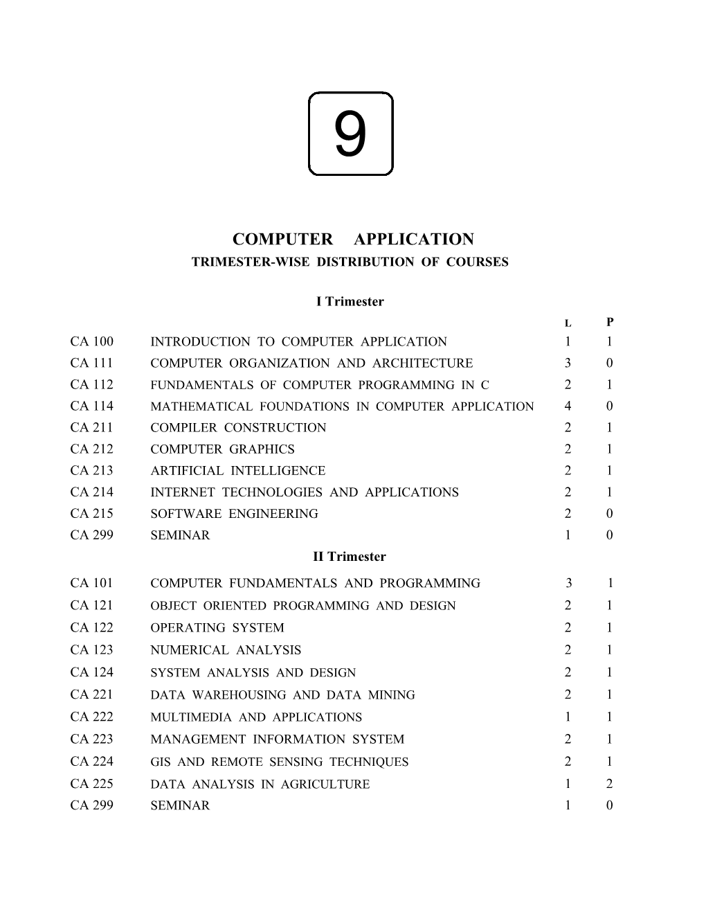 Major Field : Computer Application