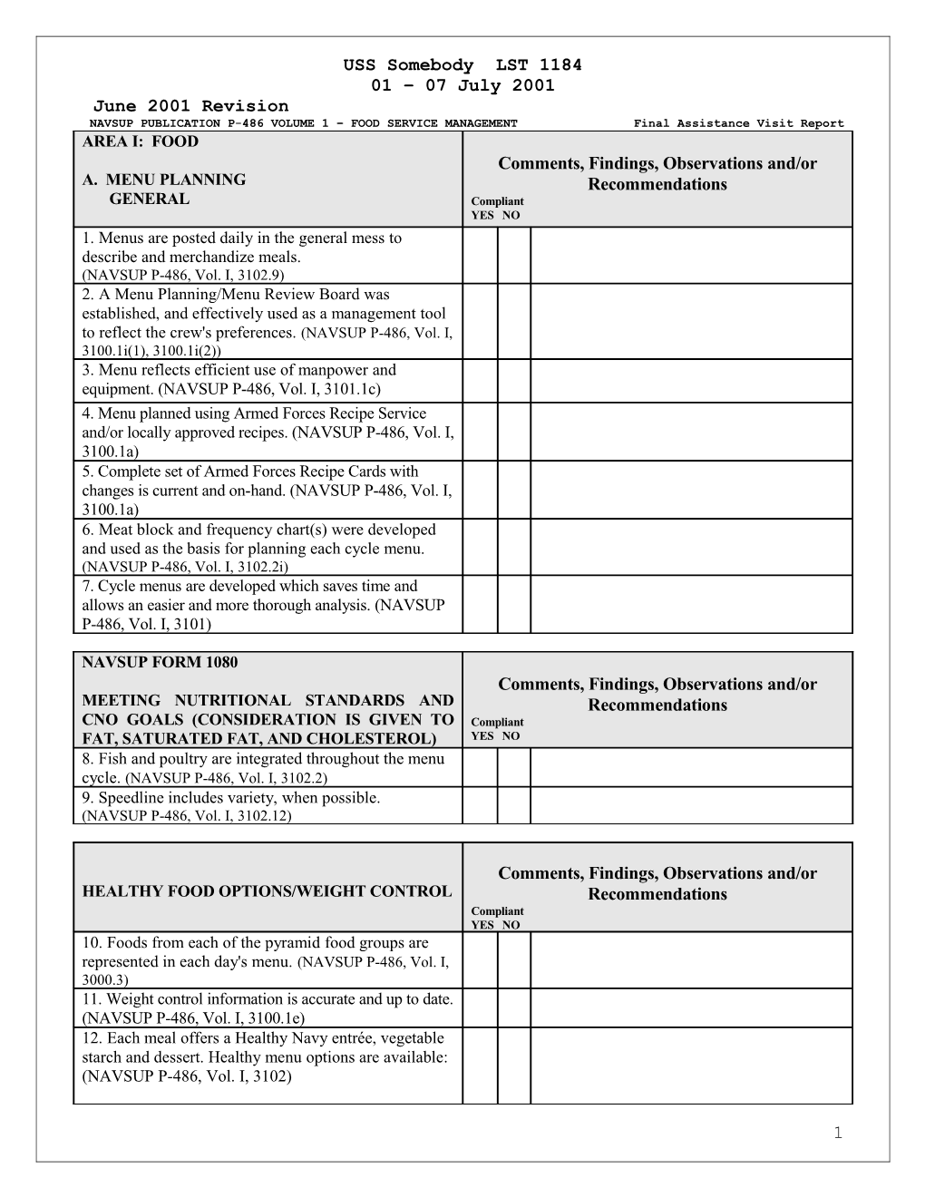 Assist Checklist Template