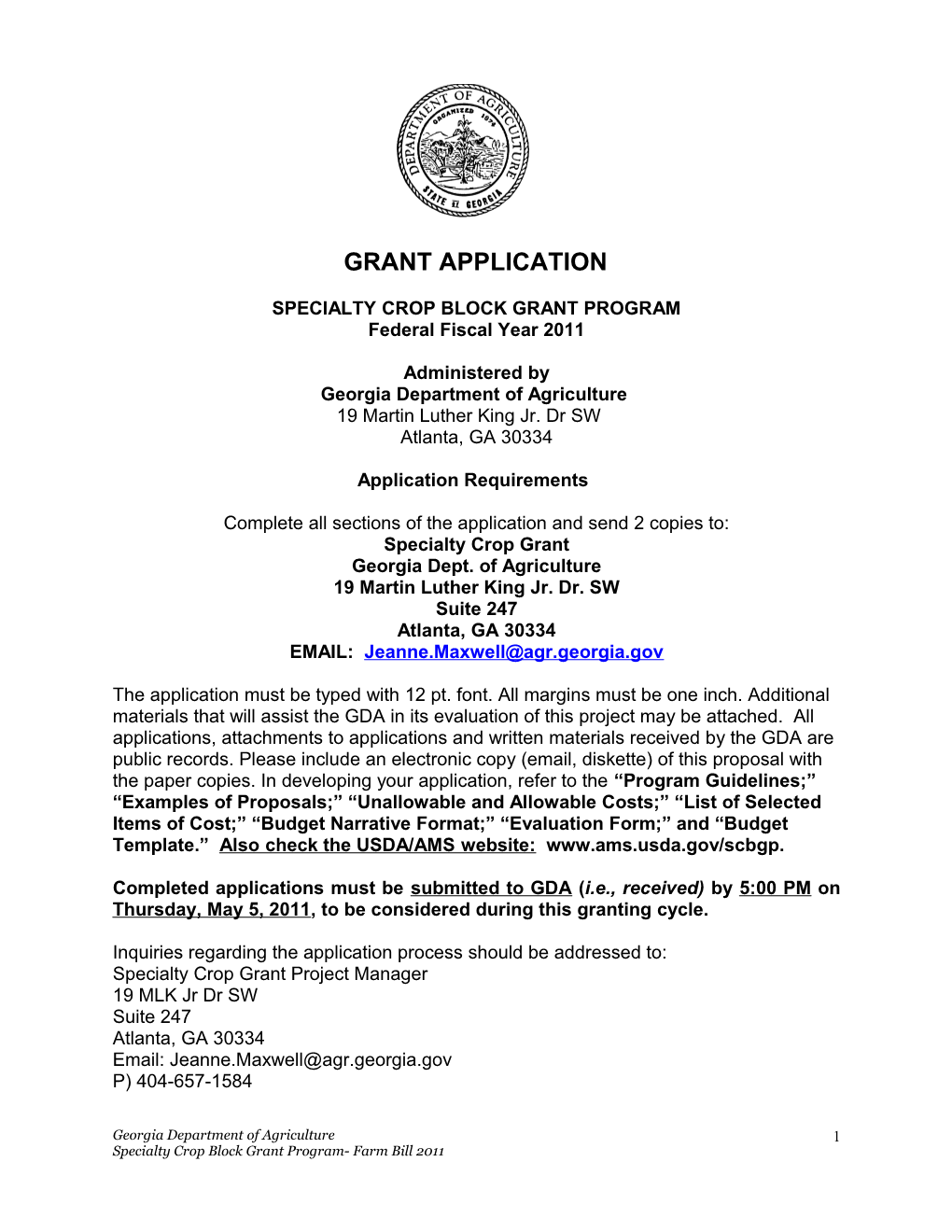 Specialty Crop Block Grant Program