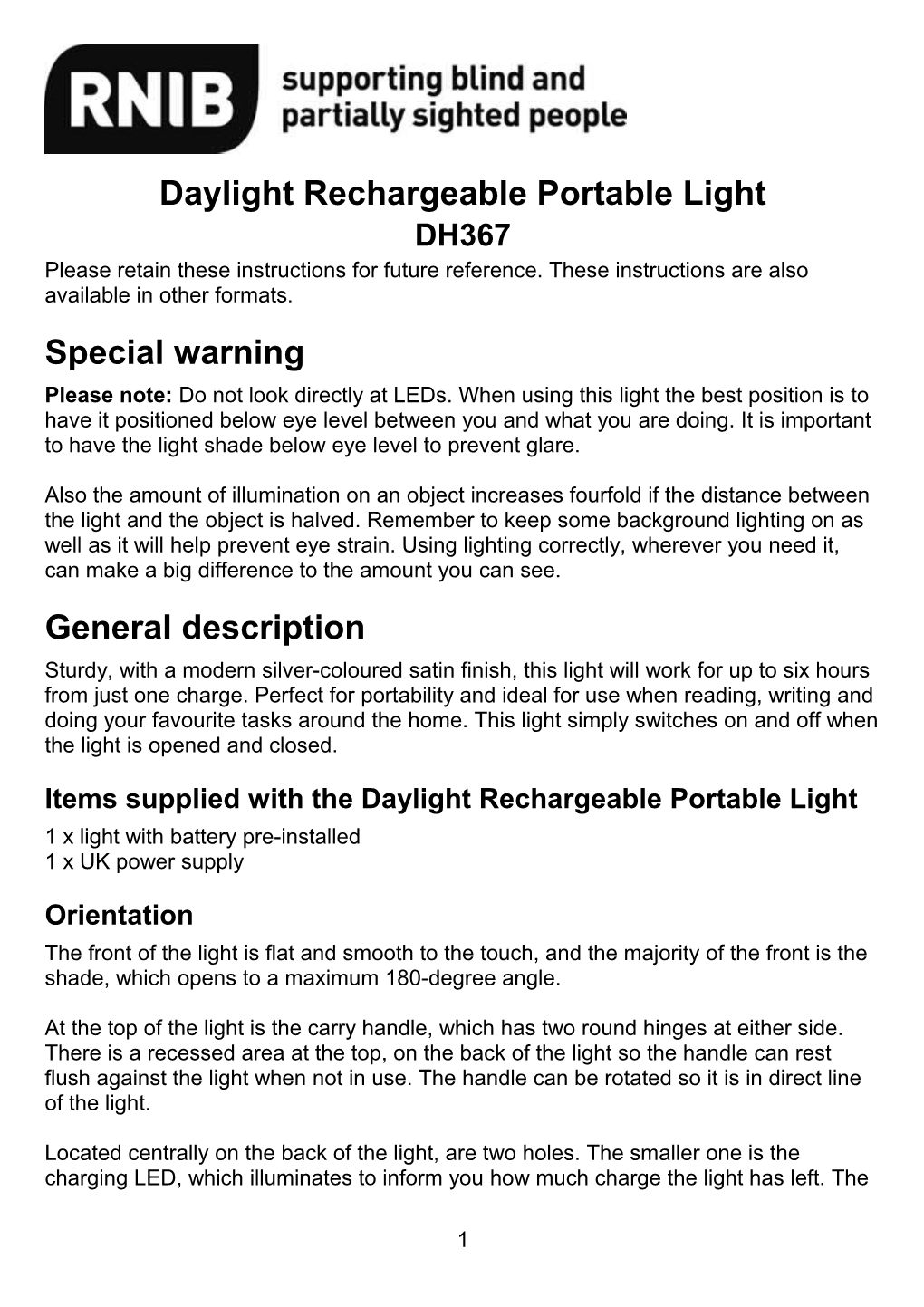 Daylight Rechargeable Portable Light