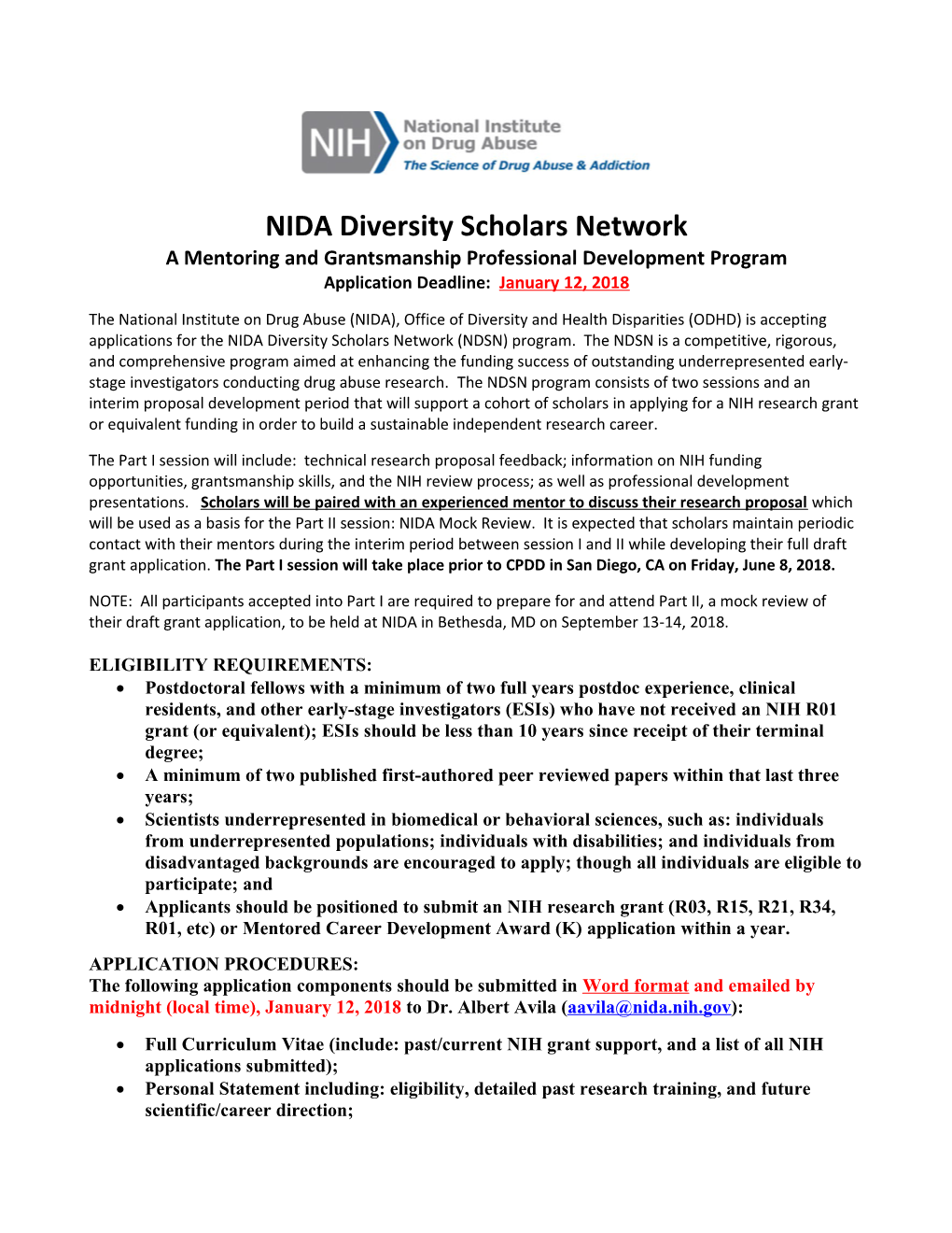 NIDA Diversity Scholars Network