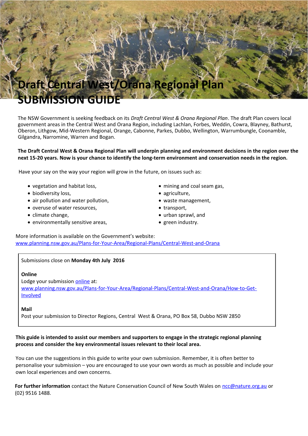 Draft Central West/Orana Regional Plan