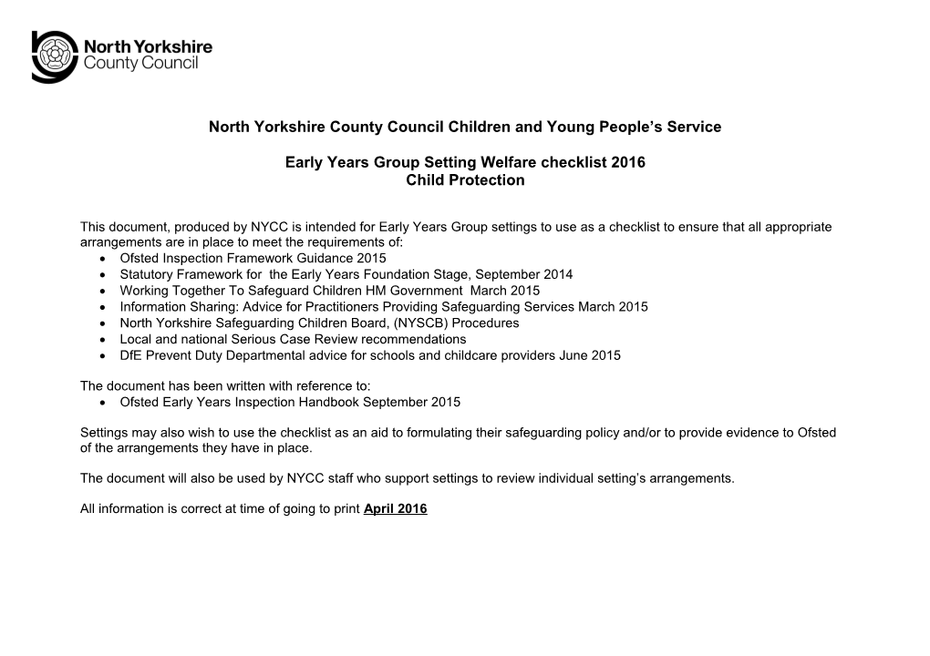 North Yorkshire County Council Children and Young People S Service