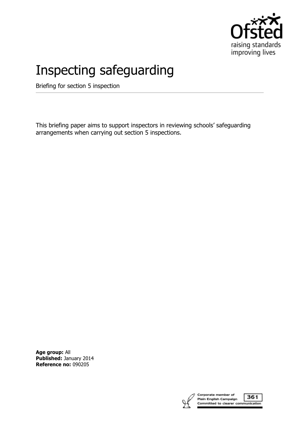 Inspecting Safeguarding Briefing