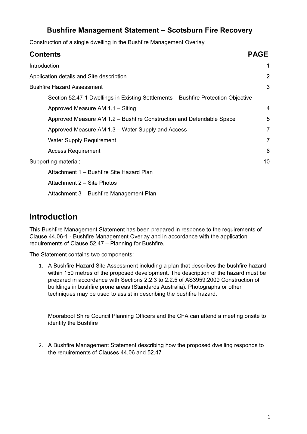 Bushfire Management Statement Scotsburn Fire Recovery