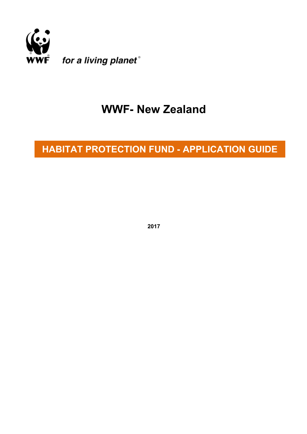 Habitat Protection Fund (HPF)Background
