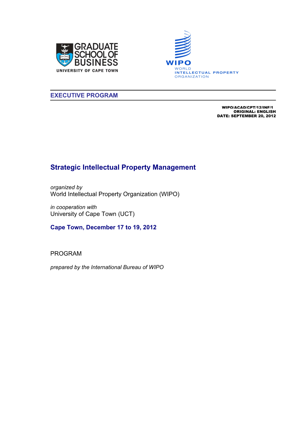 Strategic Intellectual Property Management