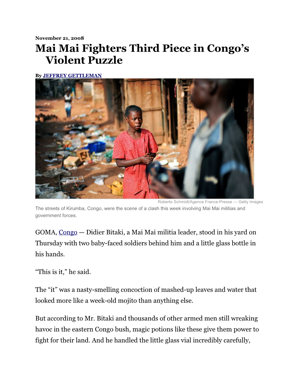 Mai Mai Fighters Third Piece in Congo S Violent Puzzle