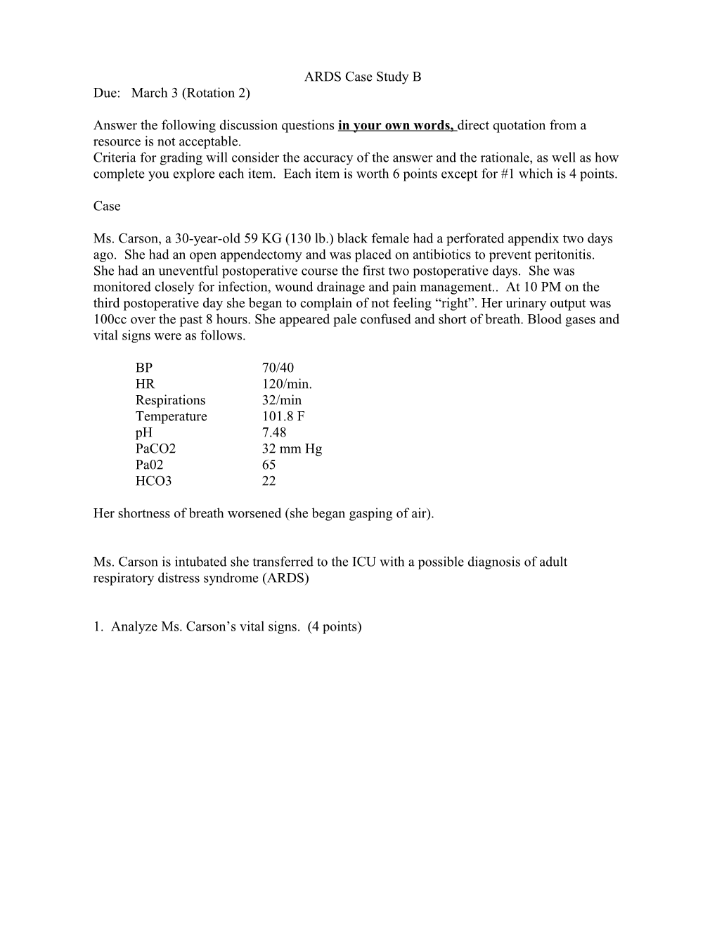 ARDS Case Study B