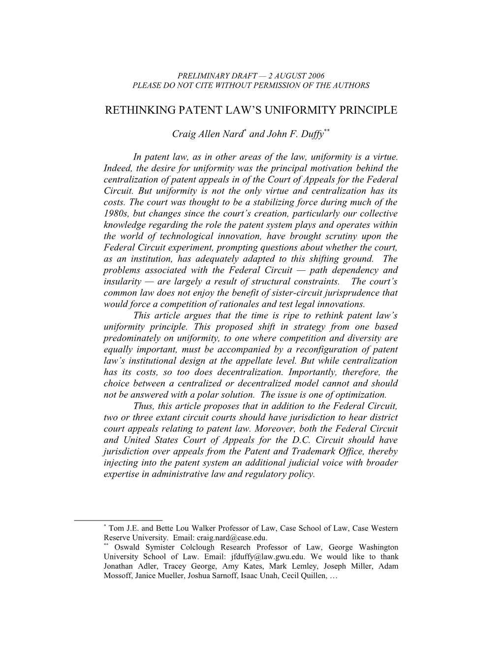 Rethinking Institutional Design in Patent Law