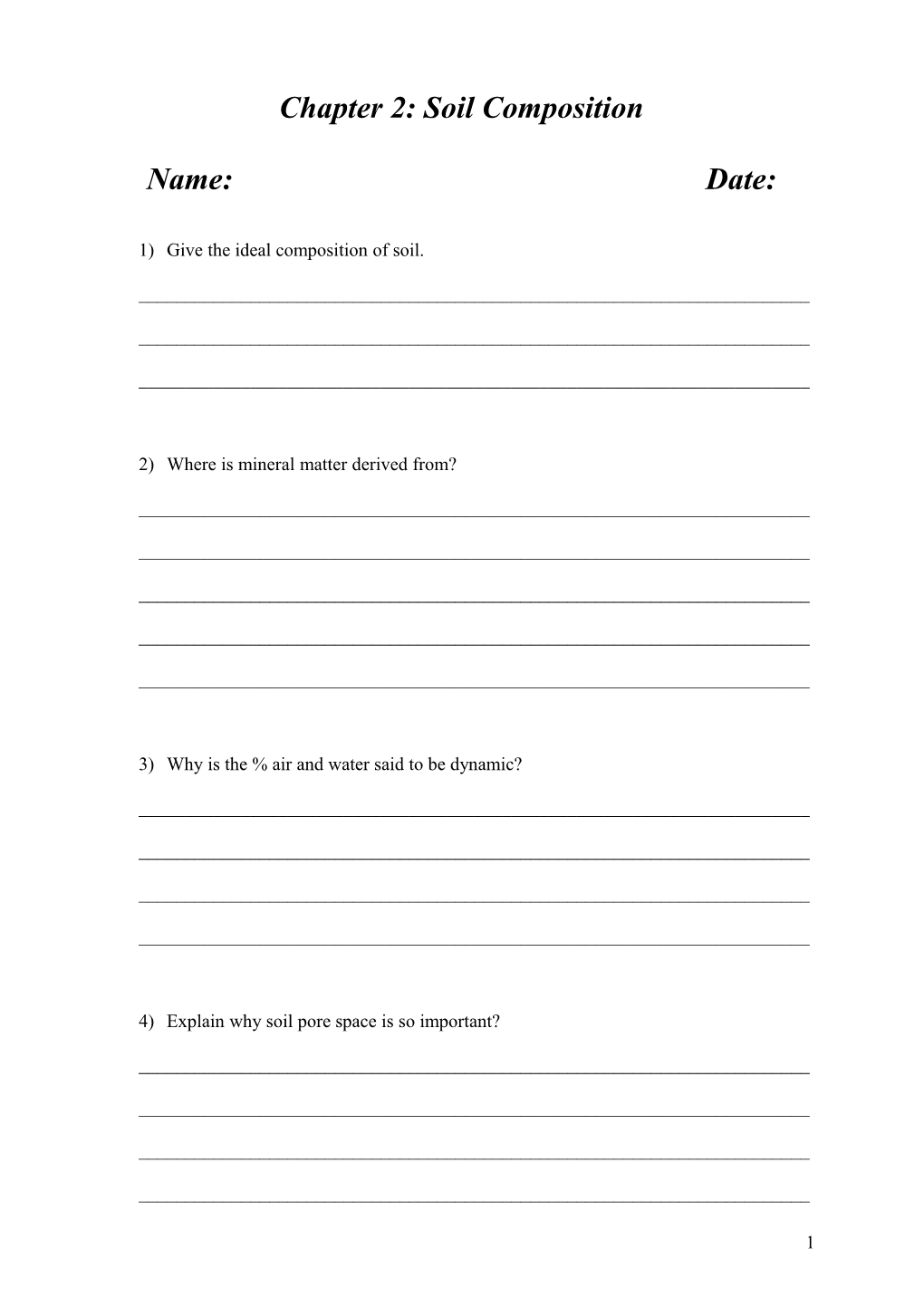 Chapter 2: Soil Composition